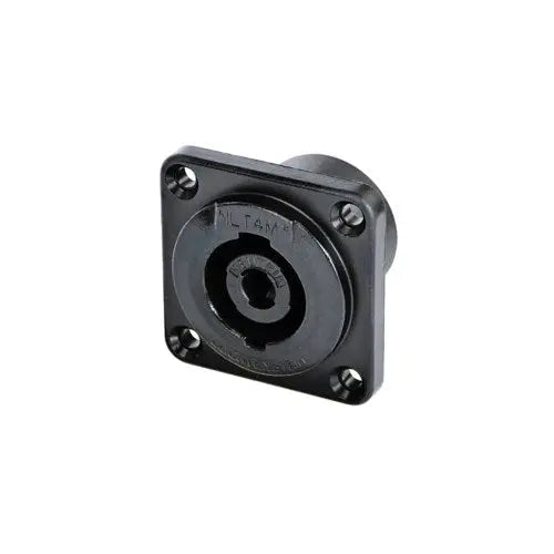 Neutrik NLT4MPXX-BAG speakON 4 pole male chassis black with silver contacts Neutrik