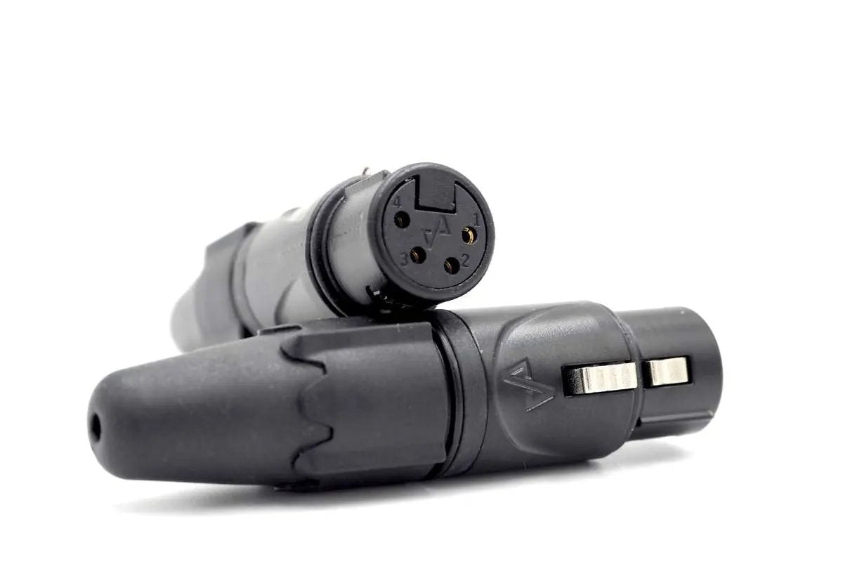 EnovaNxt NXT4FA XLR cable connector female 4-pin, gold contacts, metal housing with black PureCoreNxt finishing, black boot