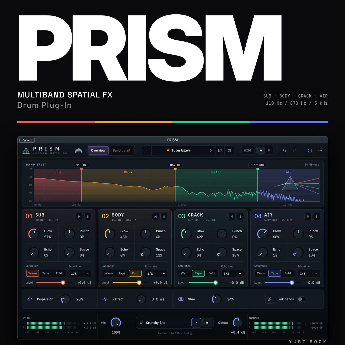 Yurt Rock PRISM Multiband Spatial FX Drum Plug-In