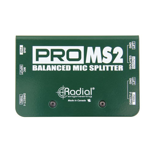 Radial PROMS2 Mic splitter, passive with 1-input, 2-direct outs &amp; 1 Eclipse isolated output