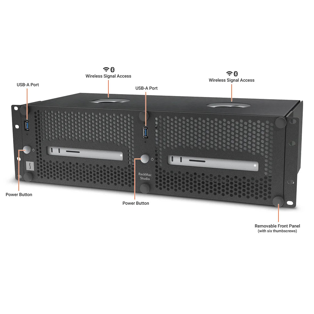 Sonnet RackMac Studio Pro 3U Rackmount Enclosure for Two Mac Studios