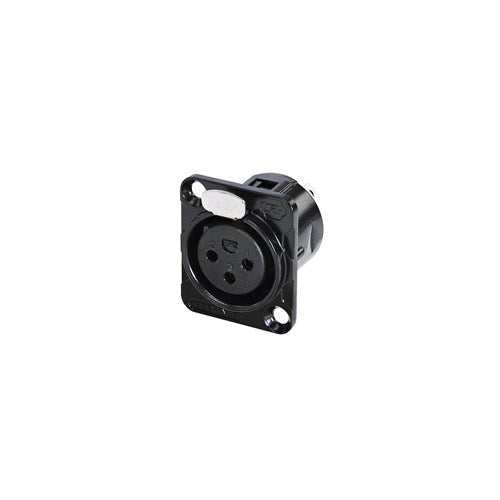 REAN 3 pin XLR female panel mount black