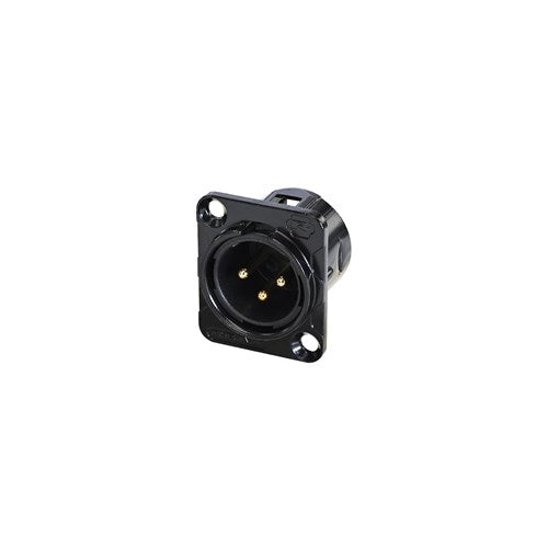 REAN 3 pin XLR male panel mount black