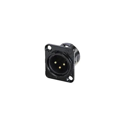 REAN 3 pin XLR male panel mount black REAN