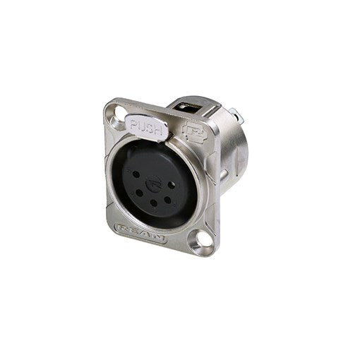 REAN 5 pin XLR female panel mount nickel