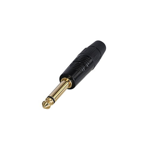REAN 6.35mm TS cable plug black/gold