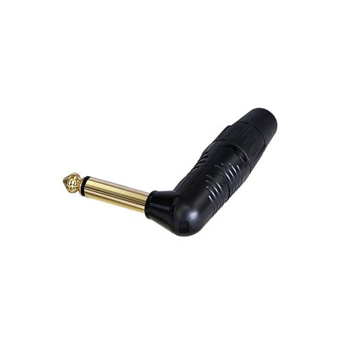 REAN RP2RC-B 6.35mm right angle TS cable plug black/gold