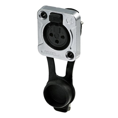 REAN 3 pin XLR female D chassis connector IP65 nickel