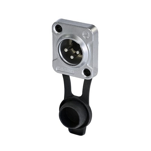REAN 3 pin XLR male D chassis connector IP65 nickel