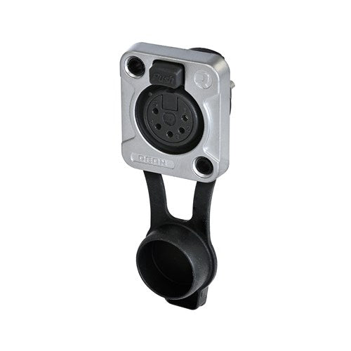 REAN 5 pin XLR female D chassis connector IP65 nickel