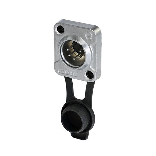 REAN 5 pin XLR male D chassis connector IP65 nickel