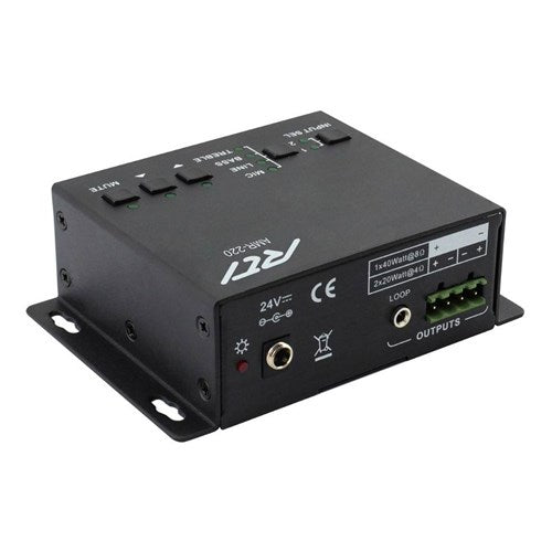 RTI AMR-220 2 Input Amplifer 2-Channel Mixer Amplifier 2 x 20W