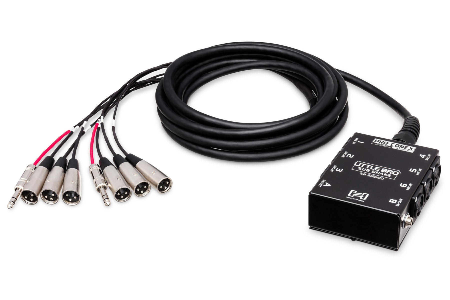 Hosa SH6X250 Pro-Conex Little Bro' Sub Snake,  6 x XLR Sends and 2 x 1/4 in TRS Returns, 50 ft / 15M