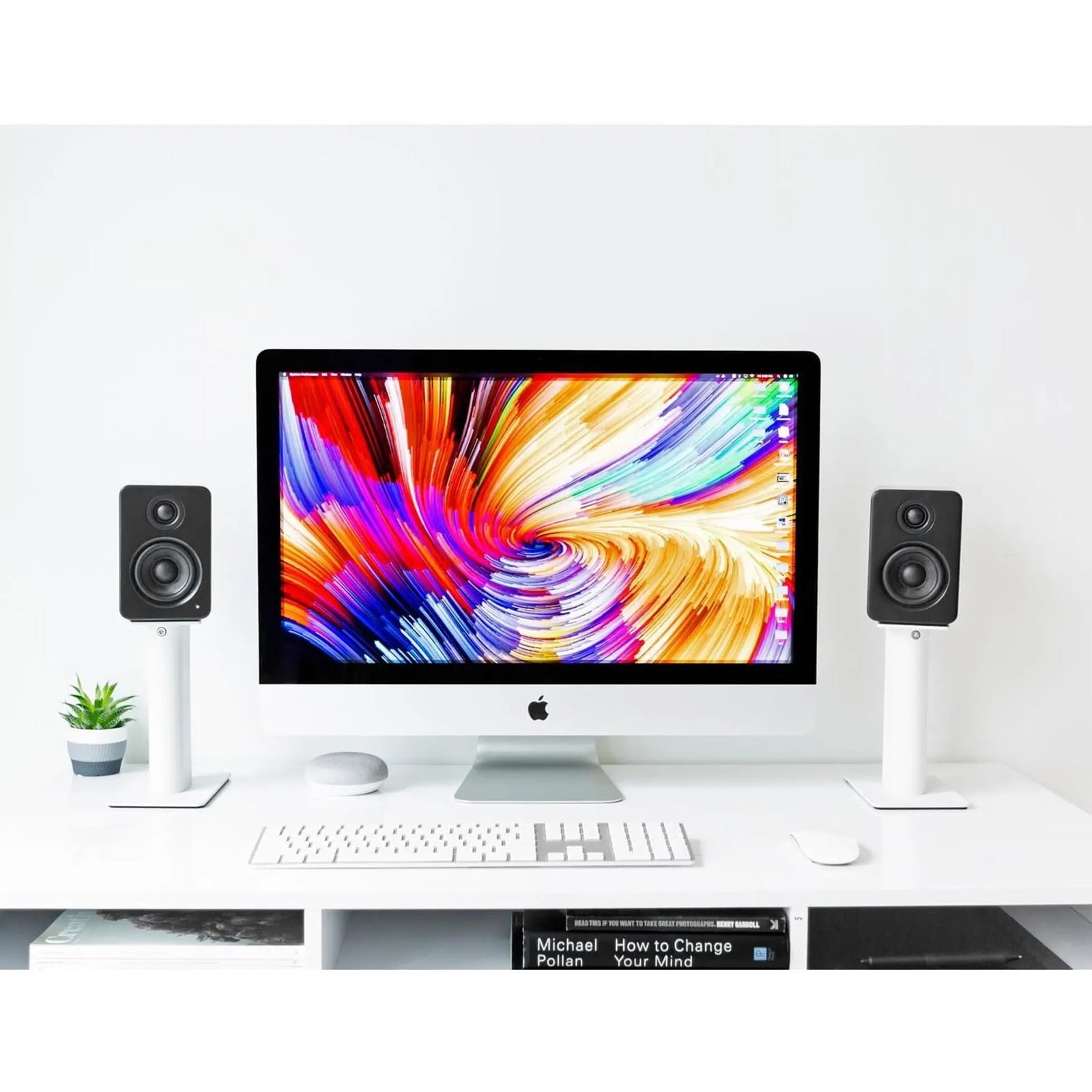 Kanto SP9W 9" Tall Universal Desktop Speaker Stand - Pair, White Kanto