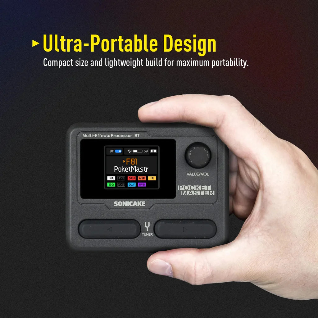 Sonicake Pocket Master Mini Guitar Amp Model & Multi FX Pedal with BlueTooth (Black)