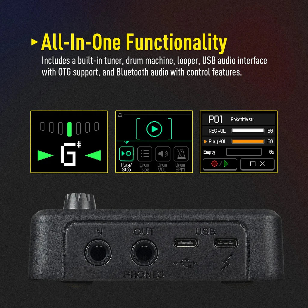 Sonicake Pocket Master Mini Guitar Amp Model & Multi FX Pedal with BlueTooth (Black)