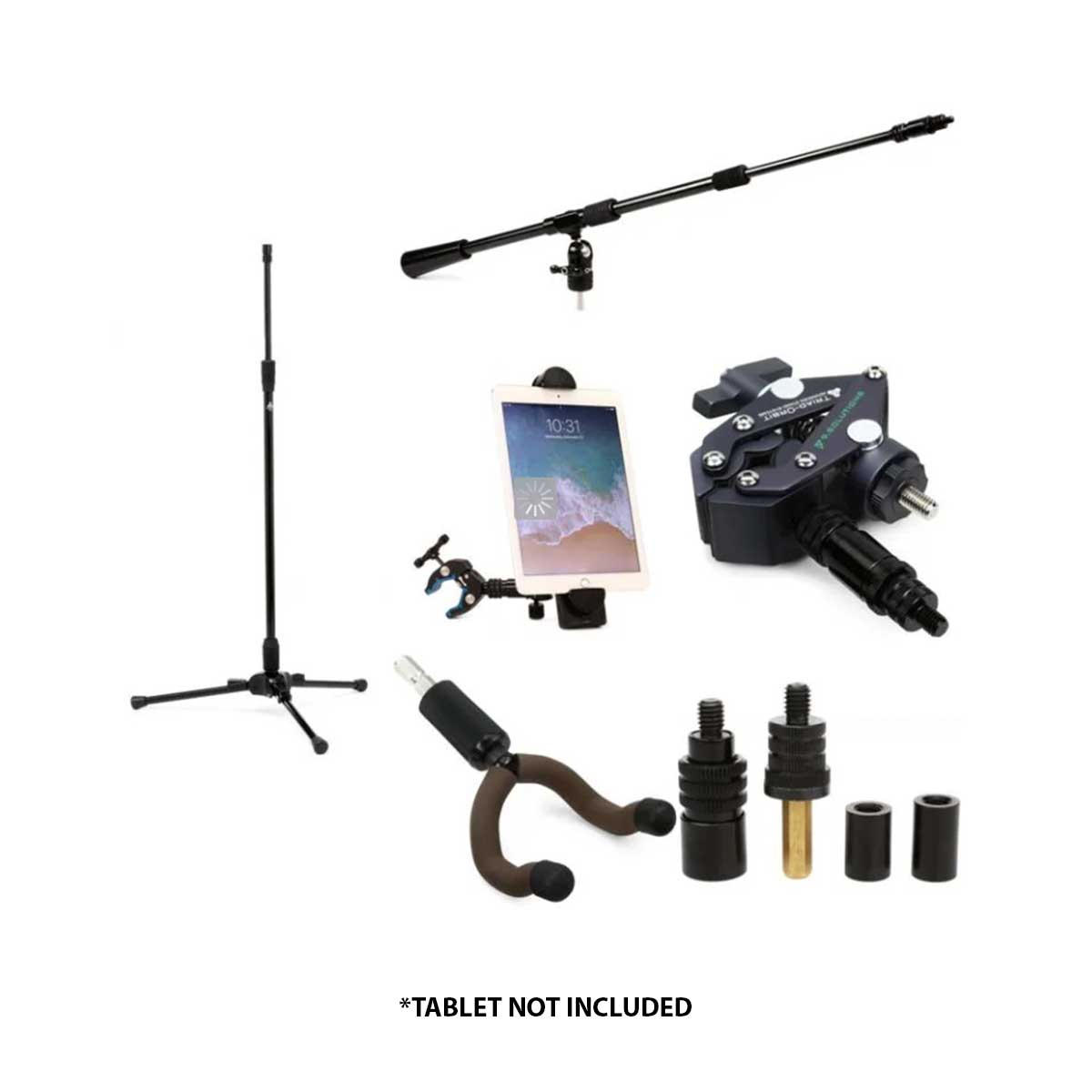 Triad-Orbit Performer Package: T2 Mic Stand wth Tablet Holder and Guitar Hanger
