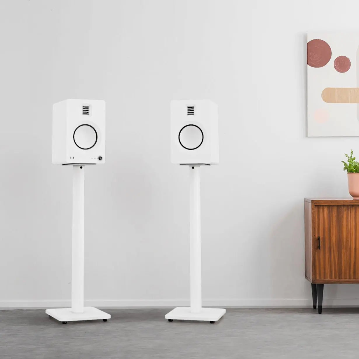 Kanto SP26PLW 26" Tall Bookshelf Speaker Floor Stands - Pair, White Kanto