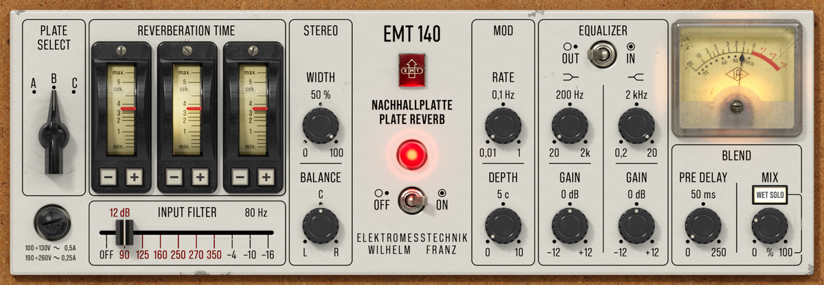 UAD EMT 140 Classic Plate Reverberator	(Digital Download)