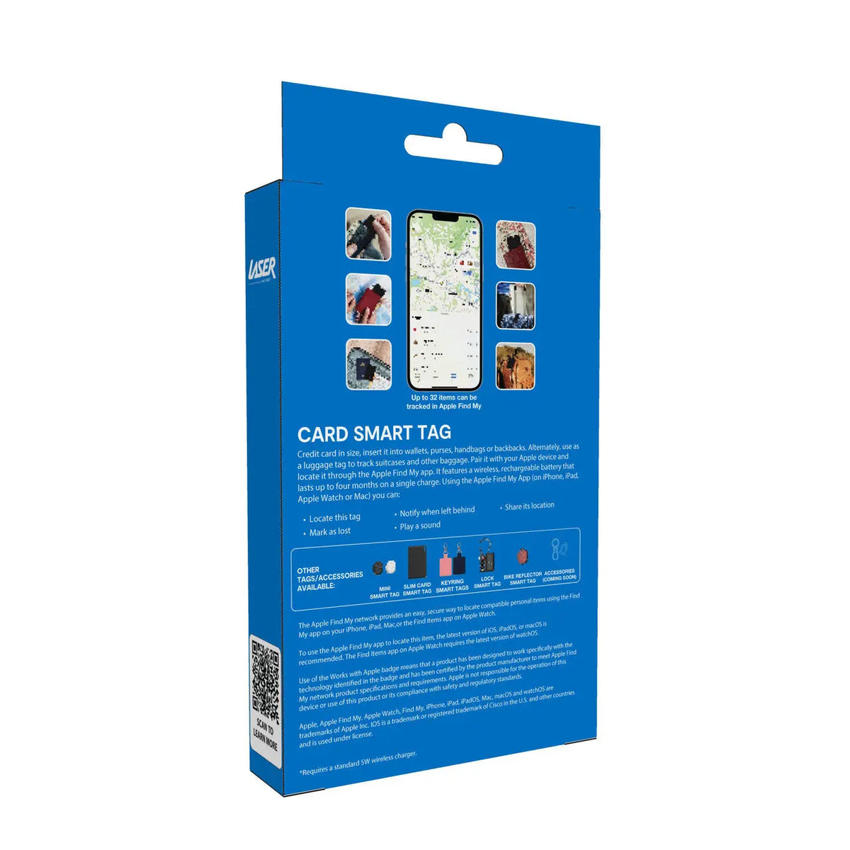 Laser Smart Card with Apple Find My & Wireless Charging Koala Audio