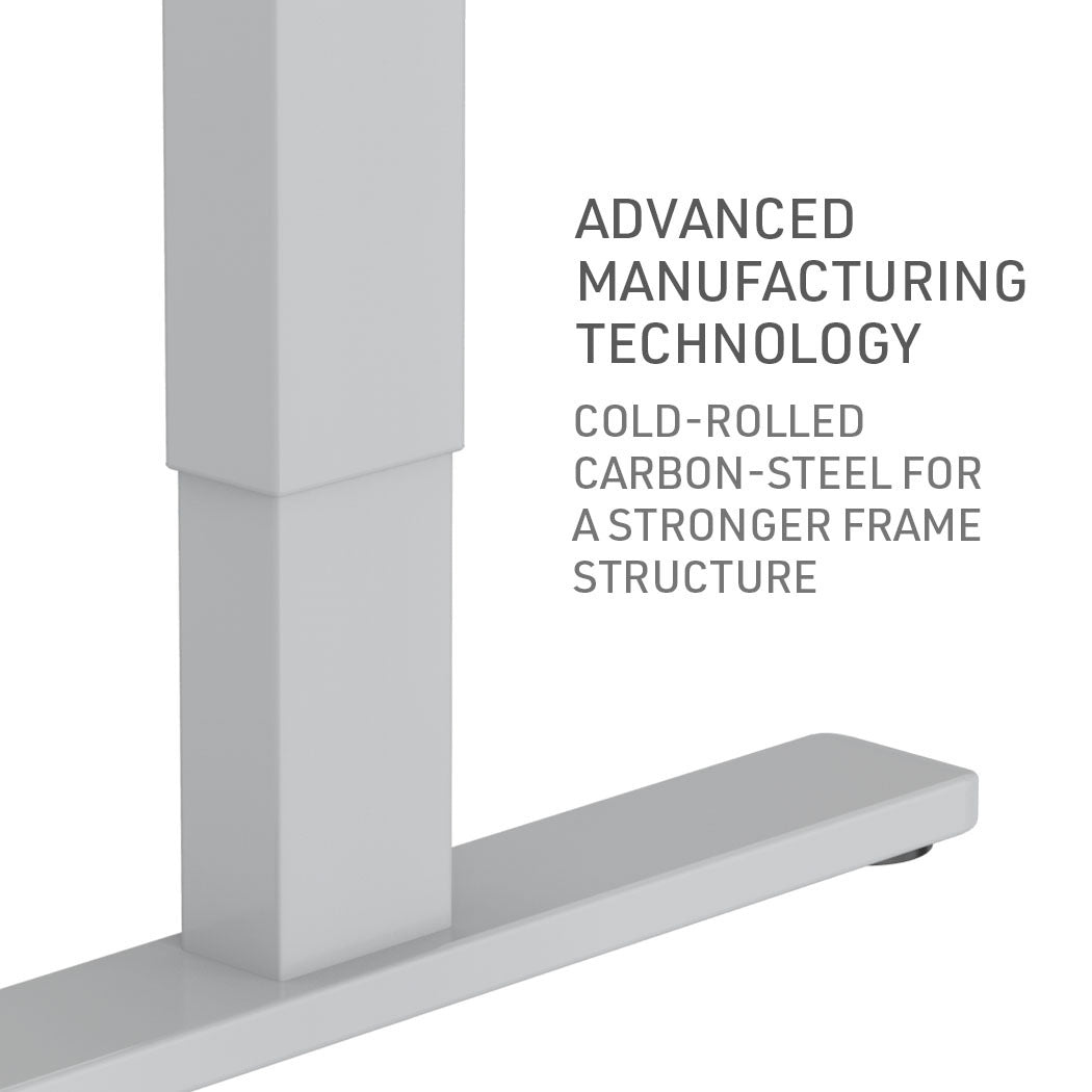 Fortia Sit To Stand Up Standing Desk, 140x60cm, 72-118cm Electric Height Adjustable, 70kg Load, Oak Style/Silver Frame