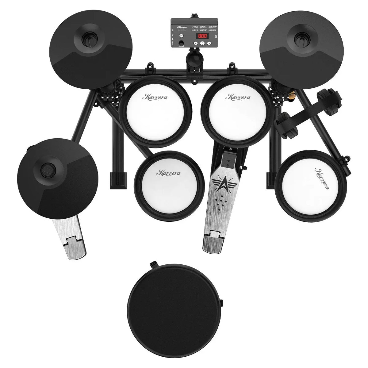 Karrera TDX-16 Electronic Drum Kit with LCD, Toms, Snares Quiet Mesh Pads & Pedals, Adjustable Stool, Headphones Koala Audio