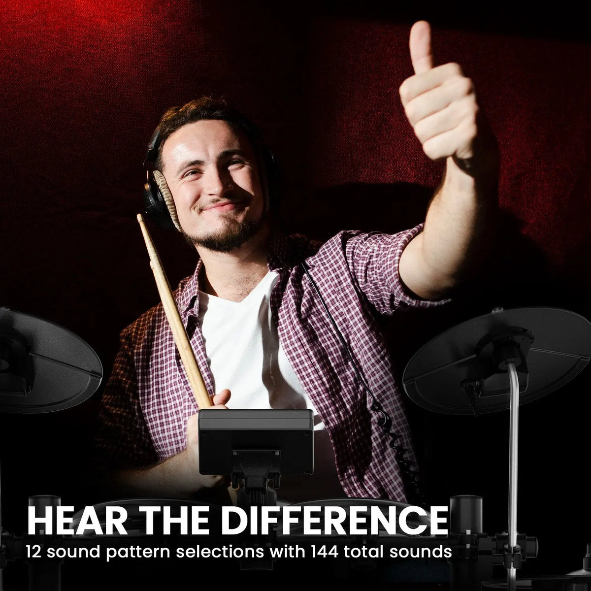 Karrera TDX-16 Electronic Drum Kit with LCD, Toms, Snares Quiet Mesh Pads & Pedals, Adjustable Stool, Headphones Koala Audio