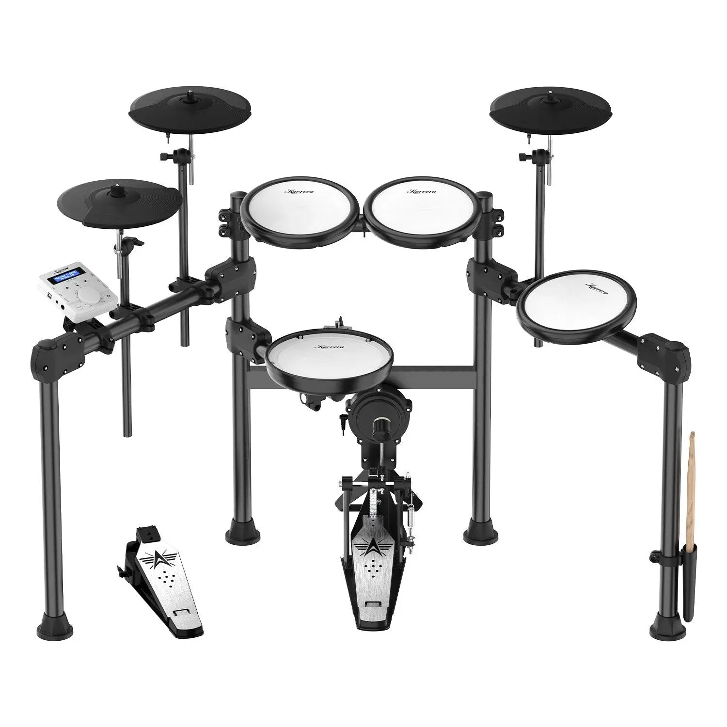 Karrera X23 Electronic Drum Kit with Sound Module, 3 Toms, Snare Quiet Mesh Drum Heads, Cymbals & Pedal Koala Audio