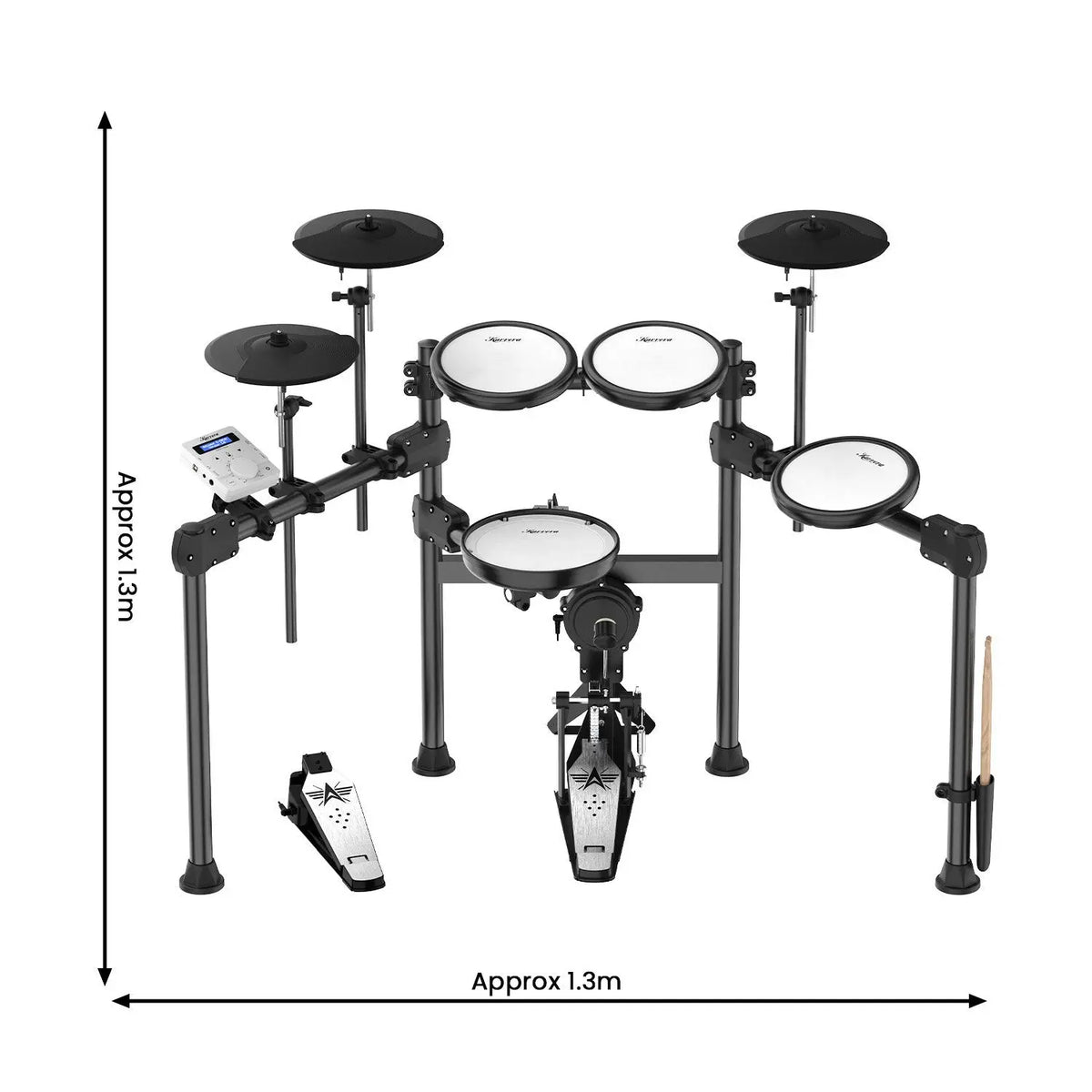 Karrera X23 Electronic Drum Kit with Sound Module, 3 Toms, Snare Quiet Mesh Drum Heads, Cymbals & Pedal Koala Audio