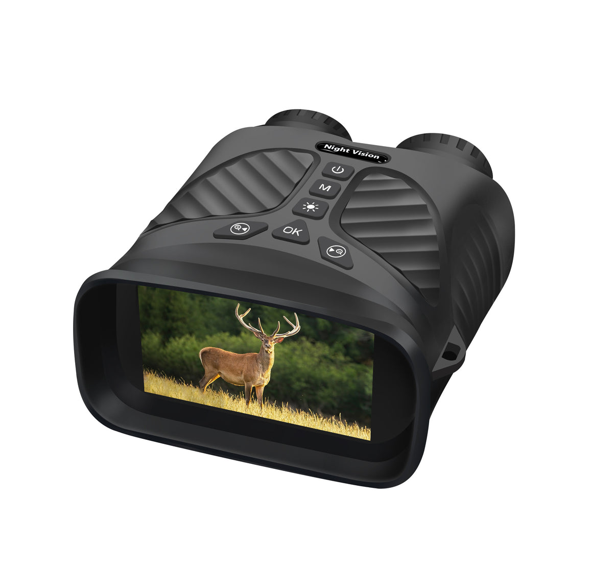 Black Digital Night Vision Binoculars - 3.0&#39;&#39; IPS Screen, 10X Optical Zoom, 2.5K Video Recording, Infrared for 300m Range