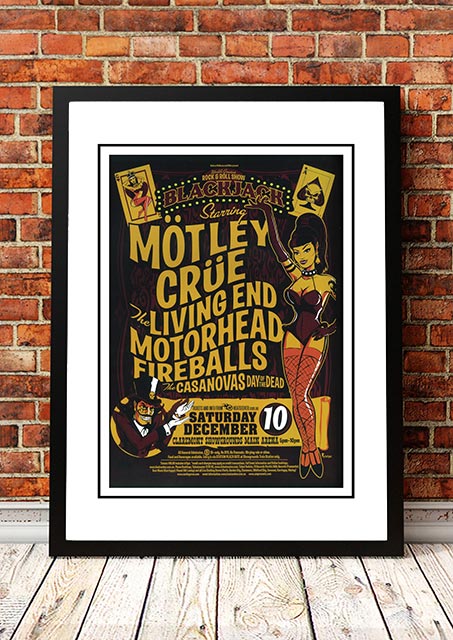 Motley Crue &#39;Blackjack’ Perth, Australia Concert Poster 2005 - Framed A2