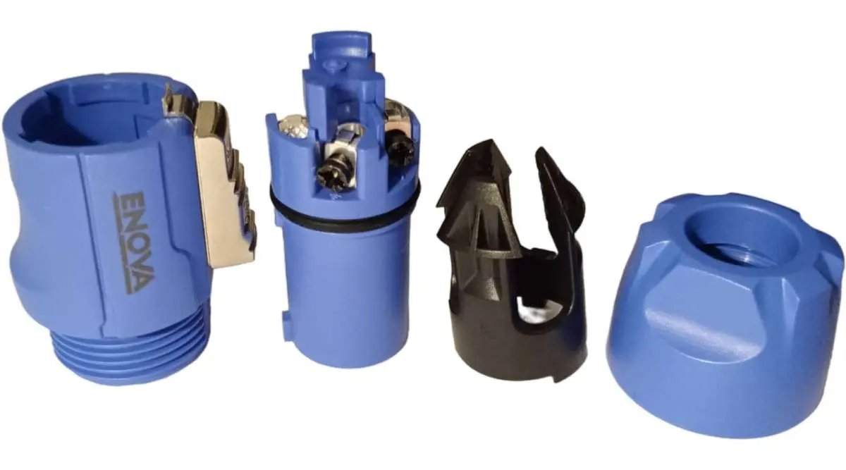 Enova PO23FP-IN Power cable connector blue input 230 V 20 A. Enova