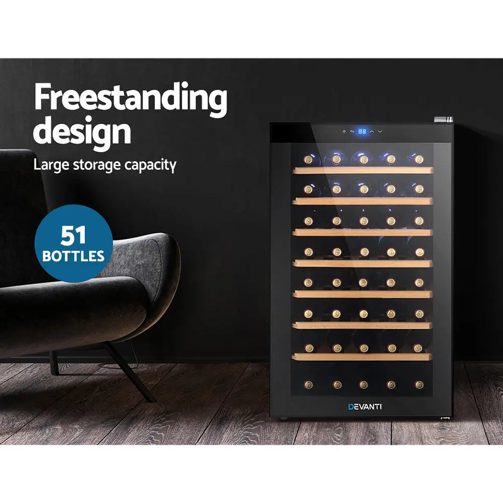 Devanti Wine Fridge Cooler 51 Bottles Devanti