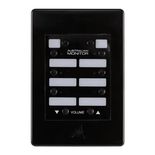 Australian Monitor 10 Button Wall Control Panel Black WP10-B for the ZONEMIX Solution Australian Monitor