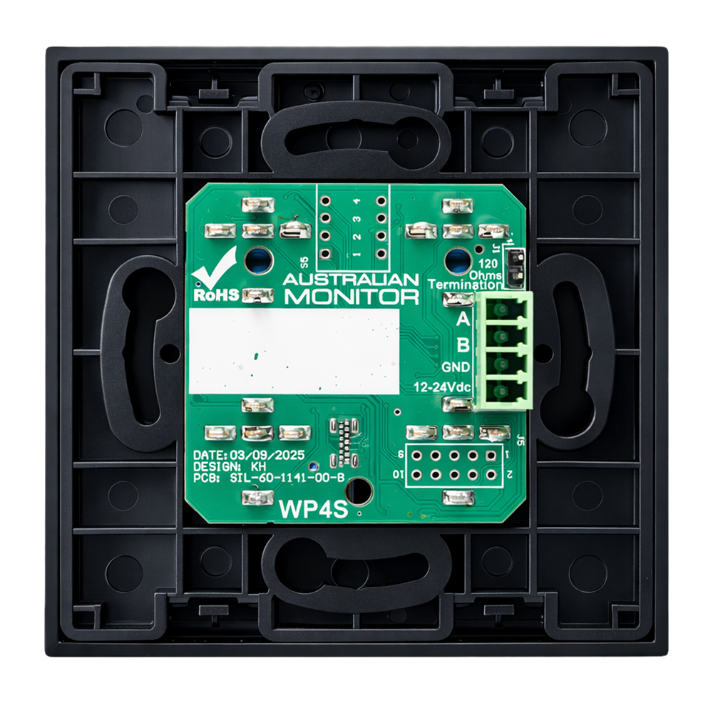 WP4S-EU-B Euro 4 button wall panel rear - Australian Monitor