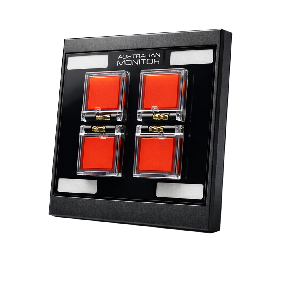 WP4S-EU-B Euro 4 button wall panel angle - Australian Monitor