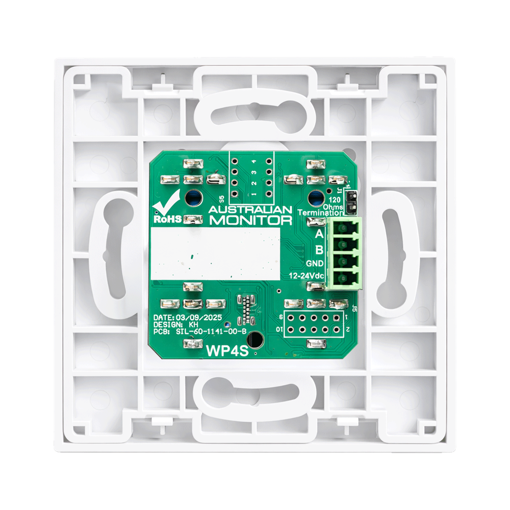 WP4S-EU-W Euro 4 button wall panel rear - Australian Monitor