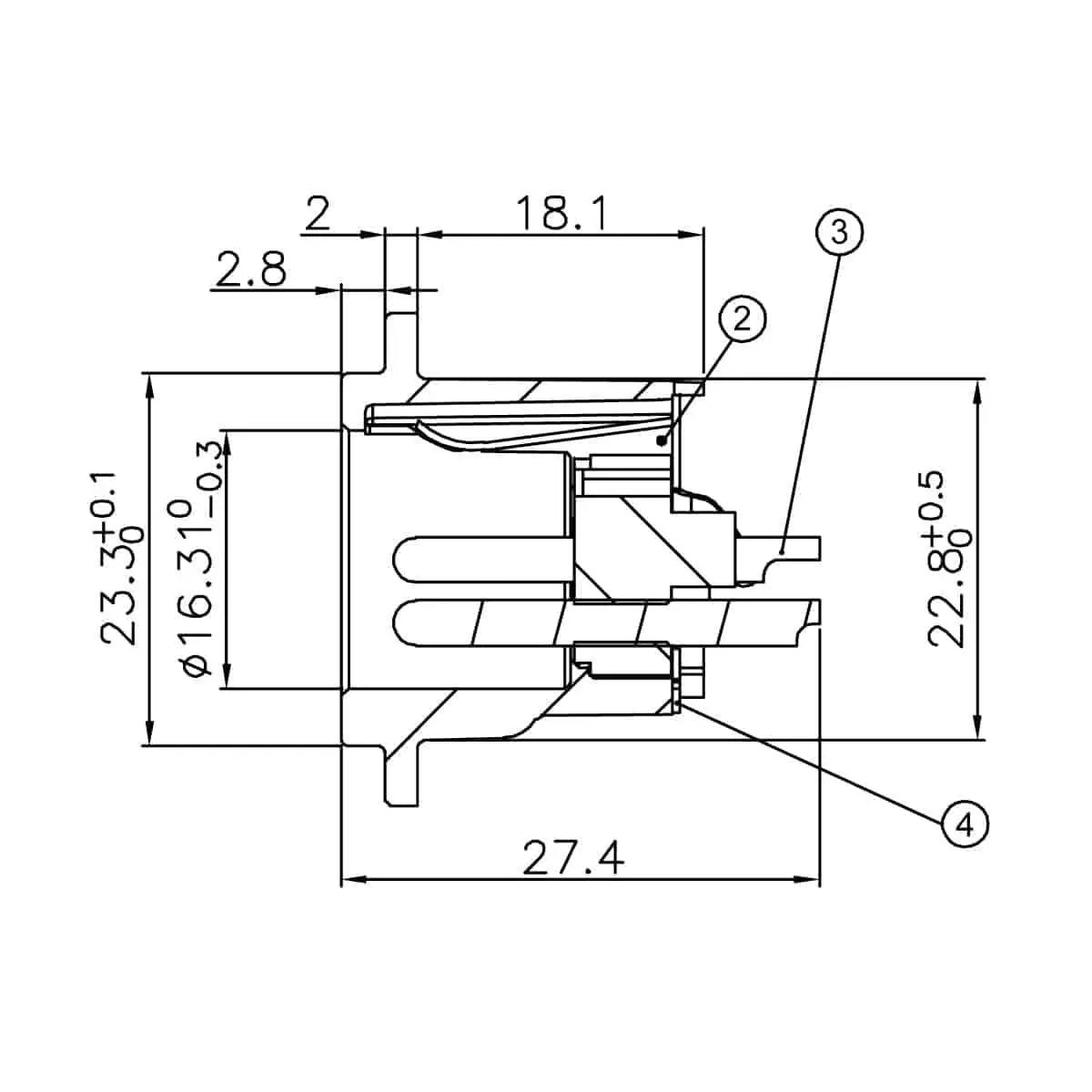 Enova XL13MB XLR chassis connector male 3-pin black metal housing solder cups Enova