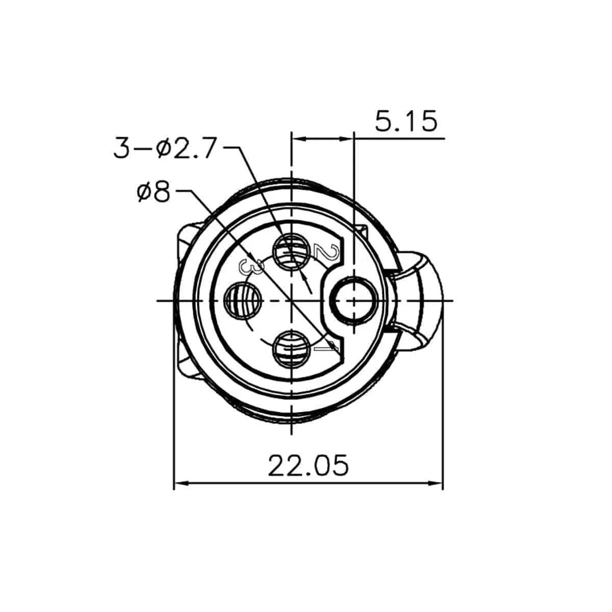 Enova XL23FB-W XLR cable connector female 3-pin IP65 black housing and orange boot solder cups Enova