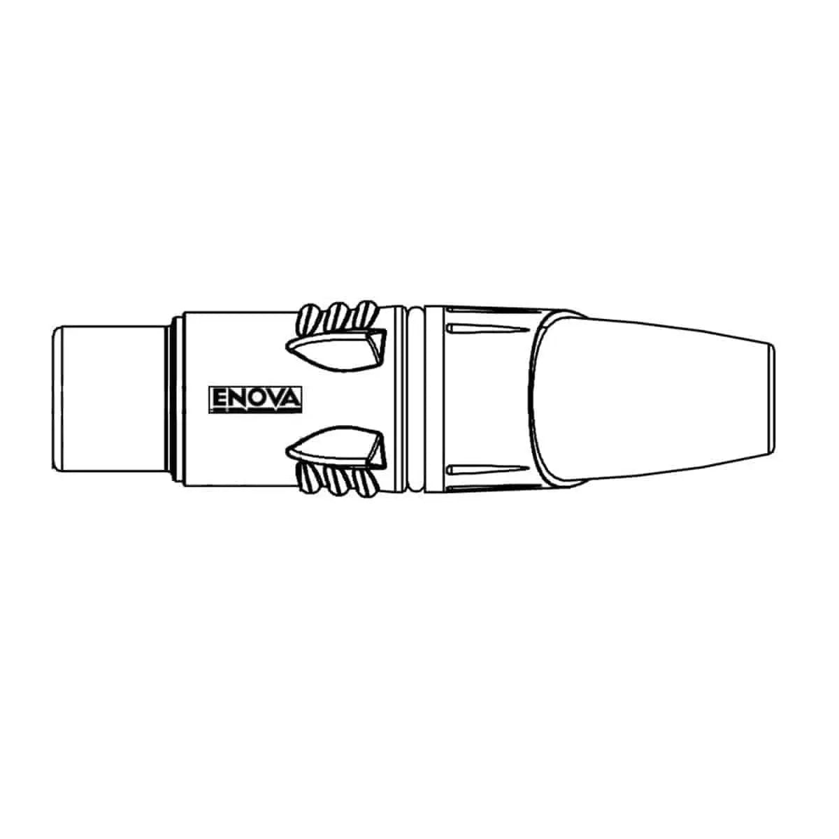 Enova XL25FB XLR cable connector female 5-pin black housing and grey boot solder cups Enova