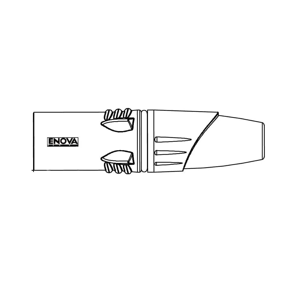 Enova XL23MB XLR cable connector male 3-pin black housing and grey boot solder cups Enova