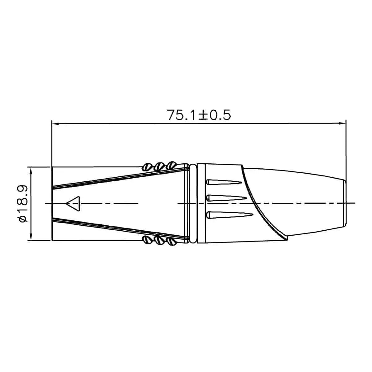 Enova XL23MB XLR cable connector male 3-pin black housing and grey boot solder cups Enova