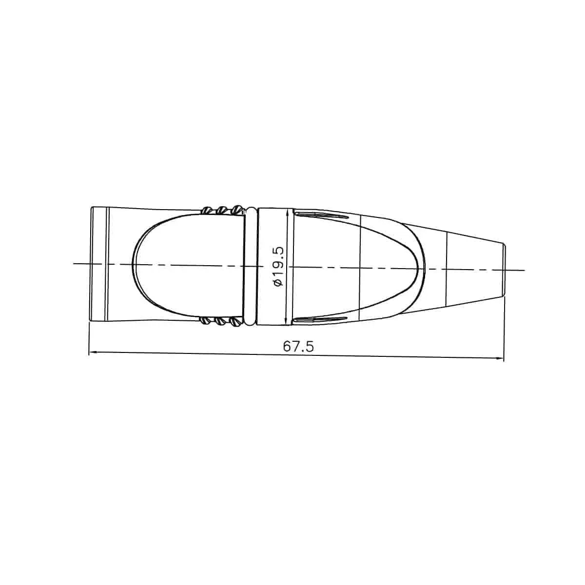 Enova XL23MB-W XLR cable connector male 3-pin IP65 black metal housing and orange boot solder cups Enova