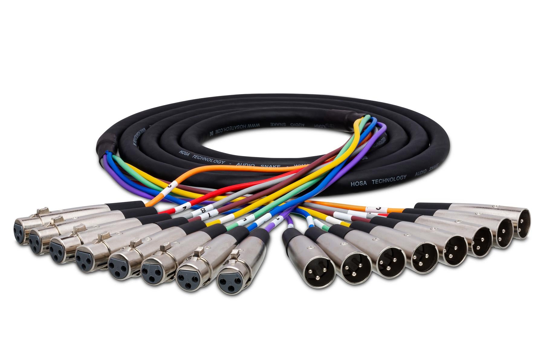 Hosa XLR803 Balanced Snake, XLR3F to XLR3M, 3 m