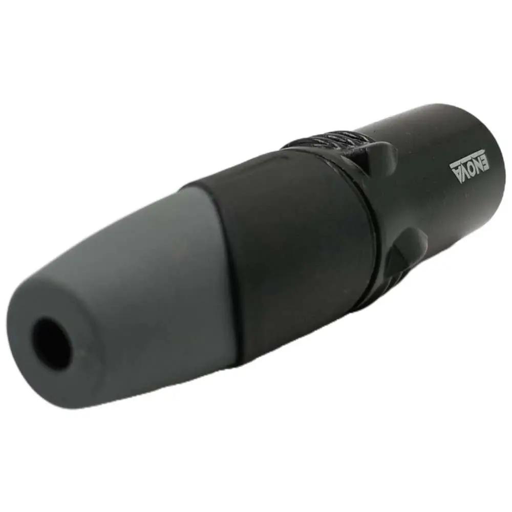 Enova XL23MB XLR cable connector male 3-pin black housing and grey boot solder cups Enova