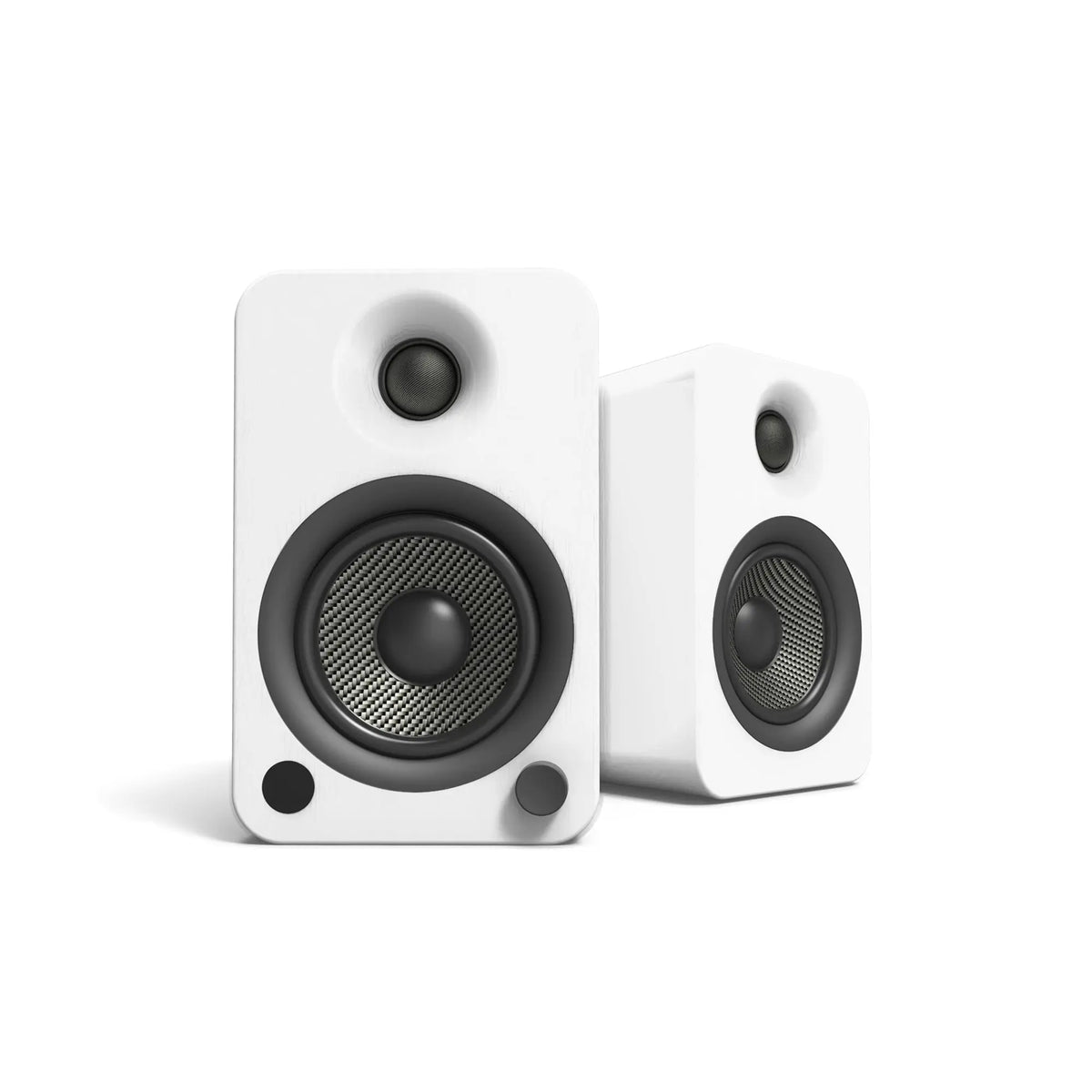 Kanto YU4 140W Powered Bookshelf Speakers with Bluetooth and Phono Preamp - Pair, Matte White Kanto