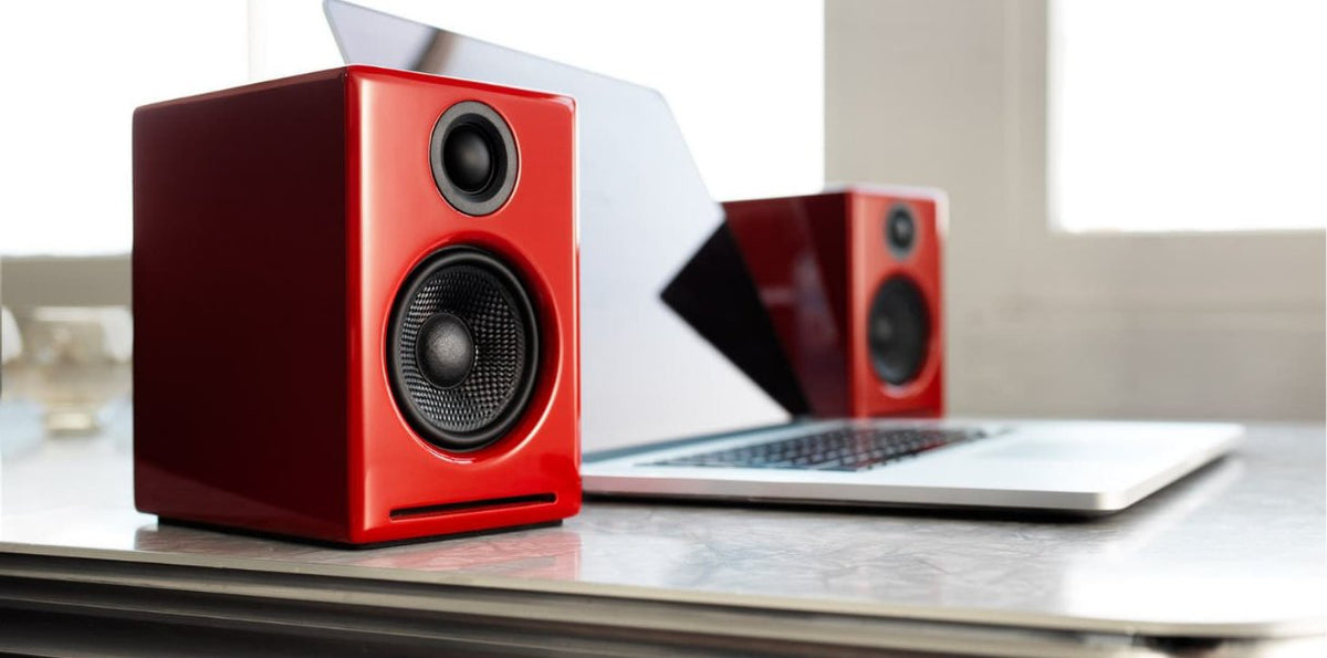 Audioengine 2+ Wireless Desktop Speakers - Gloss Red
