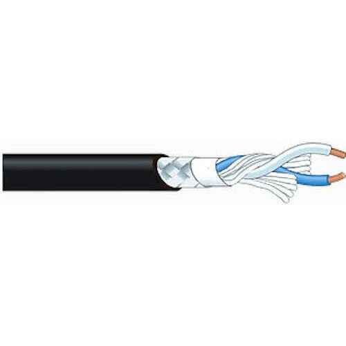 Canare L-2T2S 2-Conductor Braided-Shield Microphone Cable — Black 200m