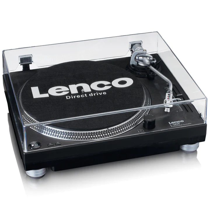 Lenco L-3809 Direct Drive Turntable with USB/PC Encoding – Black