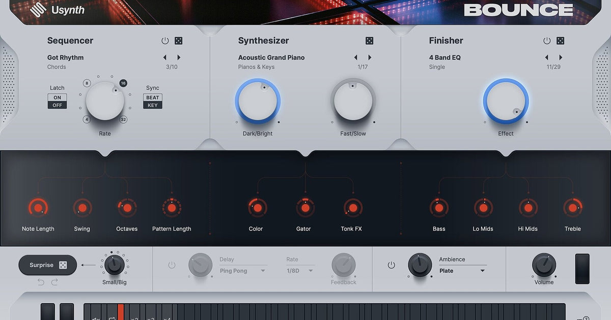 UJAM Usynth BOUNCE synth plug-in interface